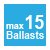Max 15 ballasts